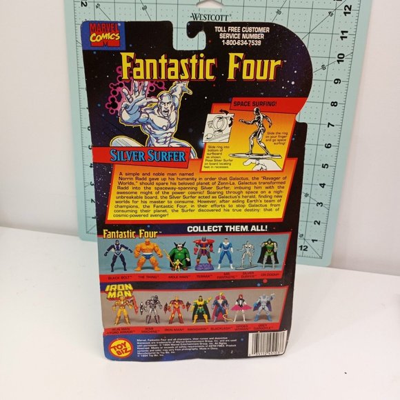 Vintage sealed Silver Surfer Action Figure Toy Marvel Comics Fantastic 4. Toybiz - Picture 5 of 5